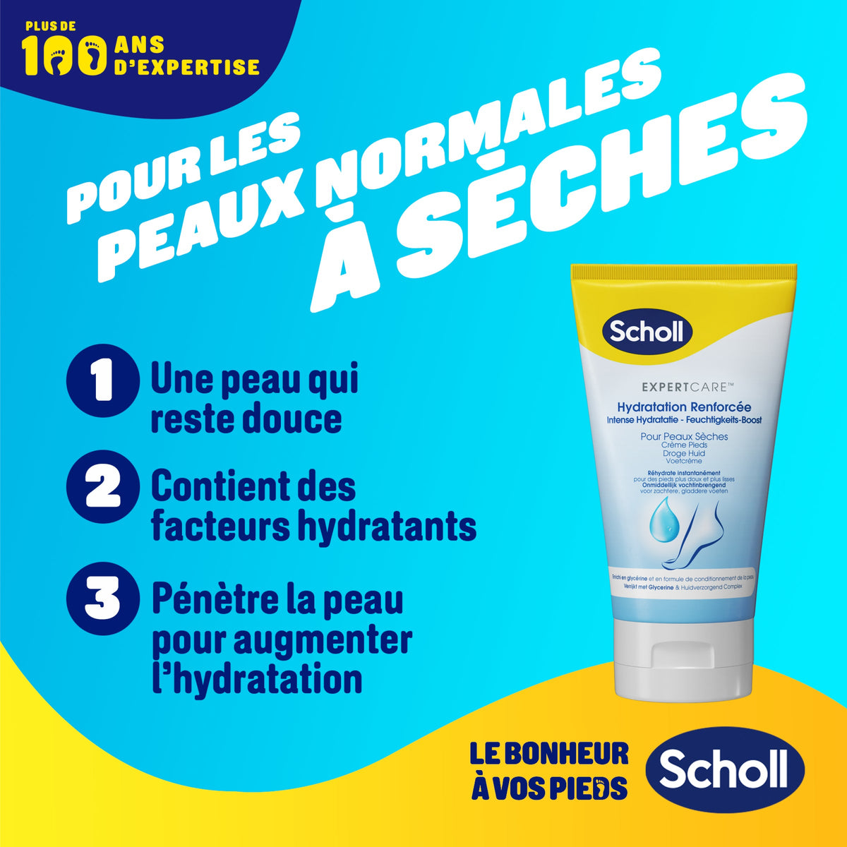 Scholl Voetencrème met extra hydratatie voor droge huid, 150ml