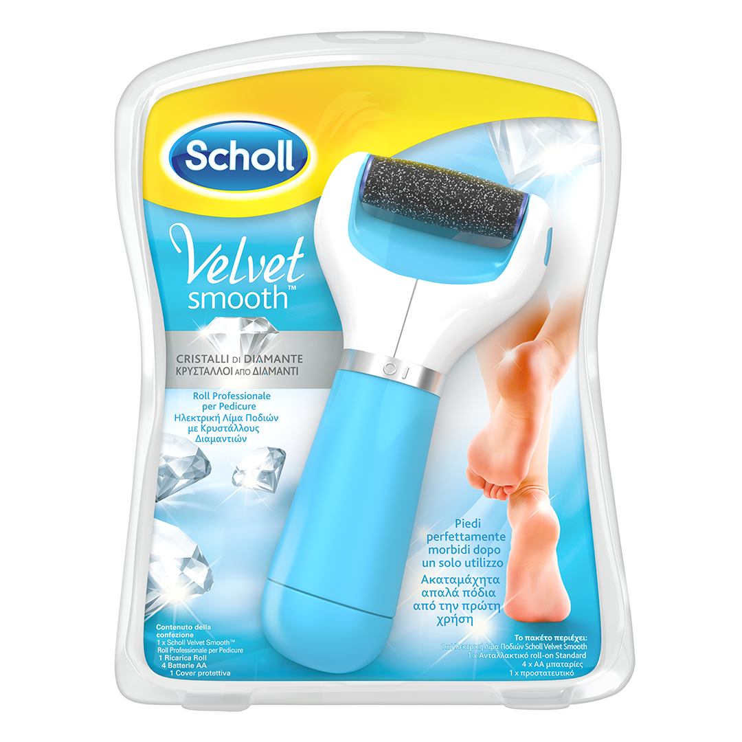 Scholl Velvet Smooth Roll professionnel aux cristaux de diamant - bleu