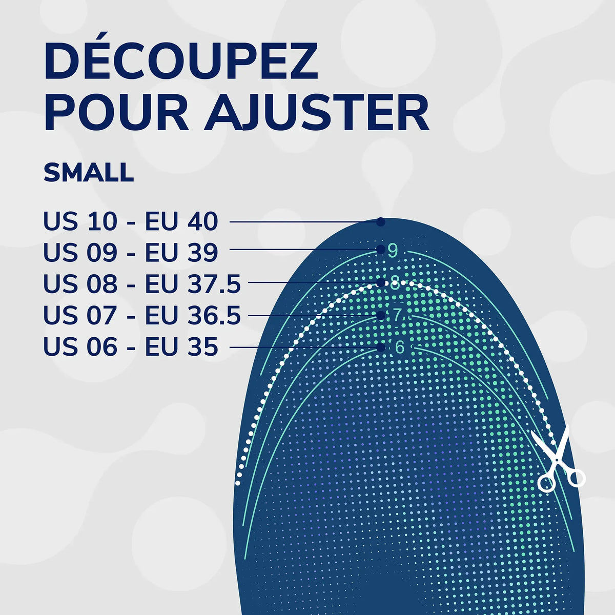 Semelles multi-usages Dr. Scholl's 24 heures Énergie pour tout type de chaussures, taille Small 35 à 40