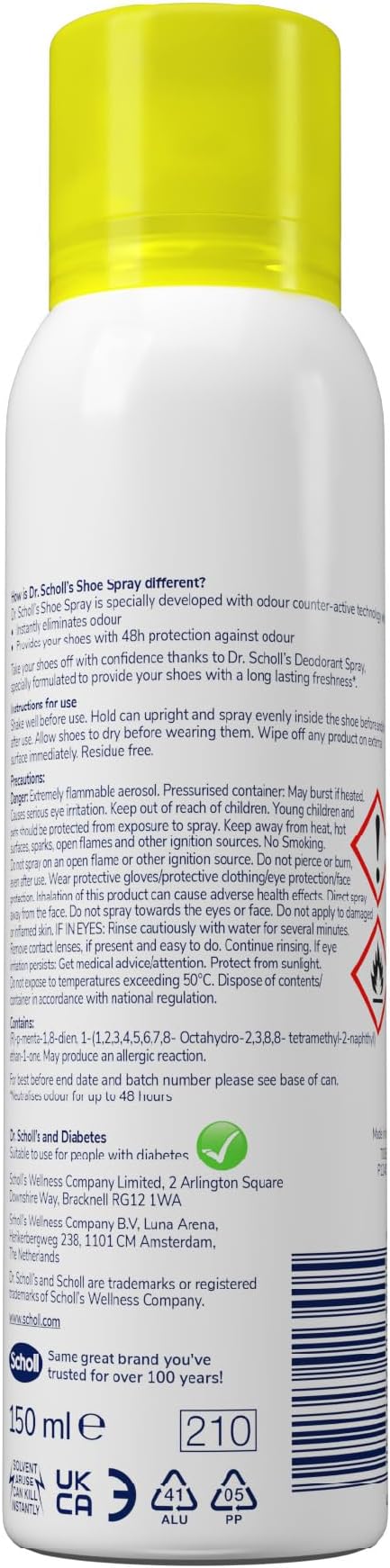 Spray do obuwia Dr. Scholl’s™ – 48-godzinna ochrona przed nieprzyjemnym zapachem (150ml)