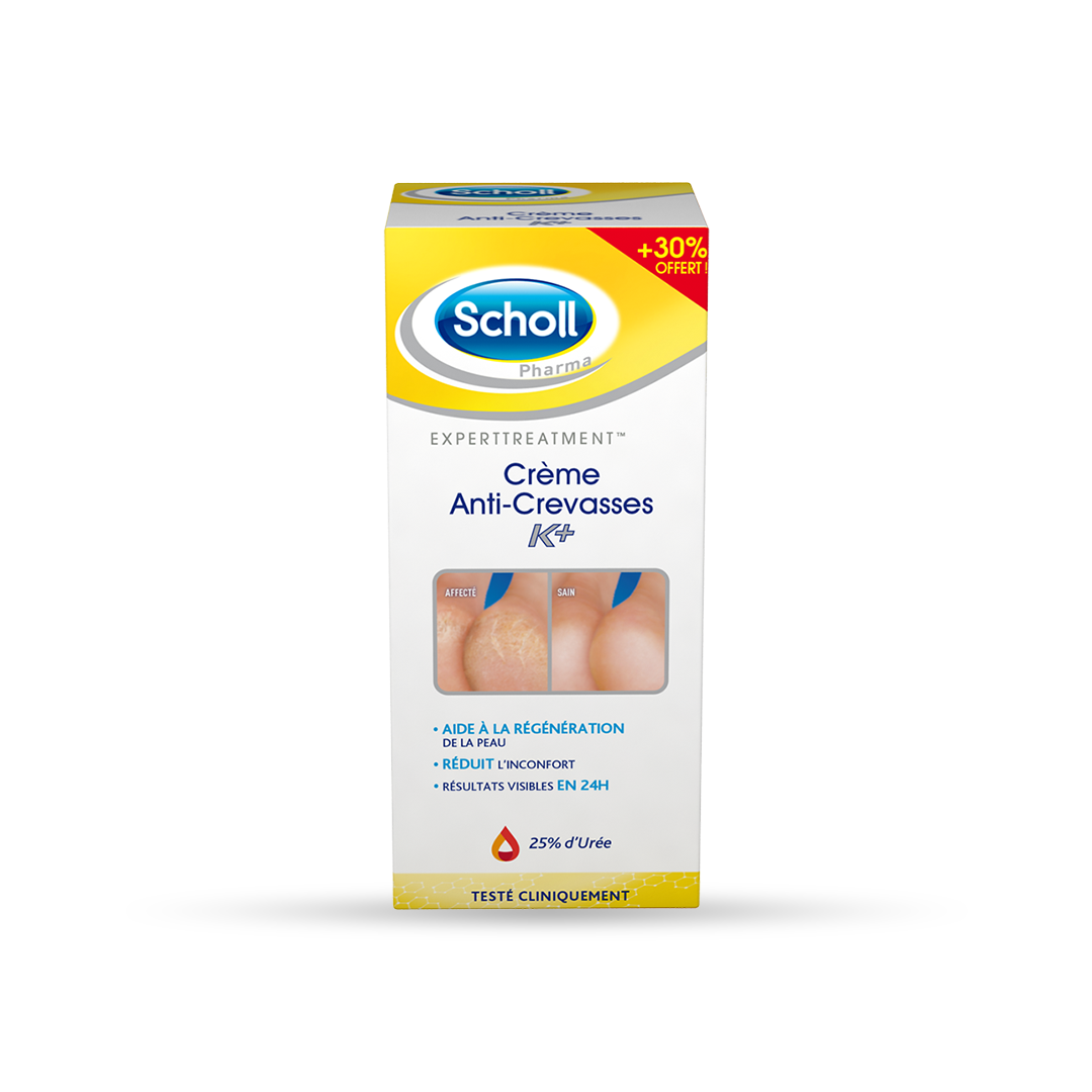 Crème réparatrice Scholl K+ contre les crevasses 120 ml