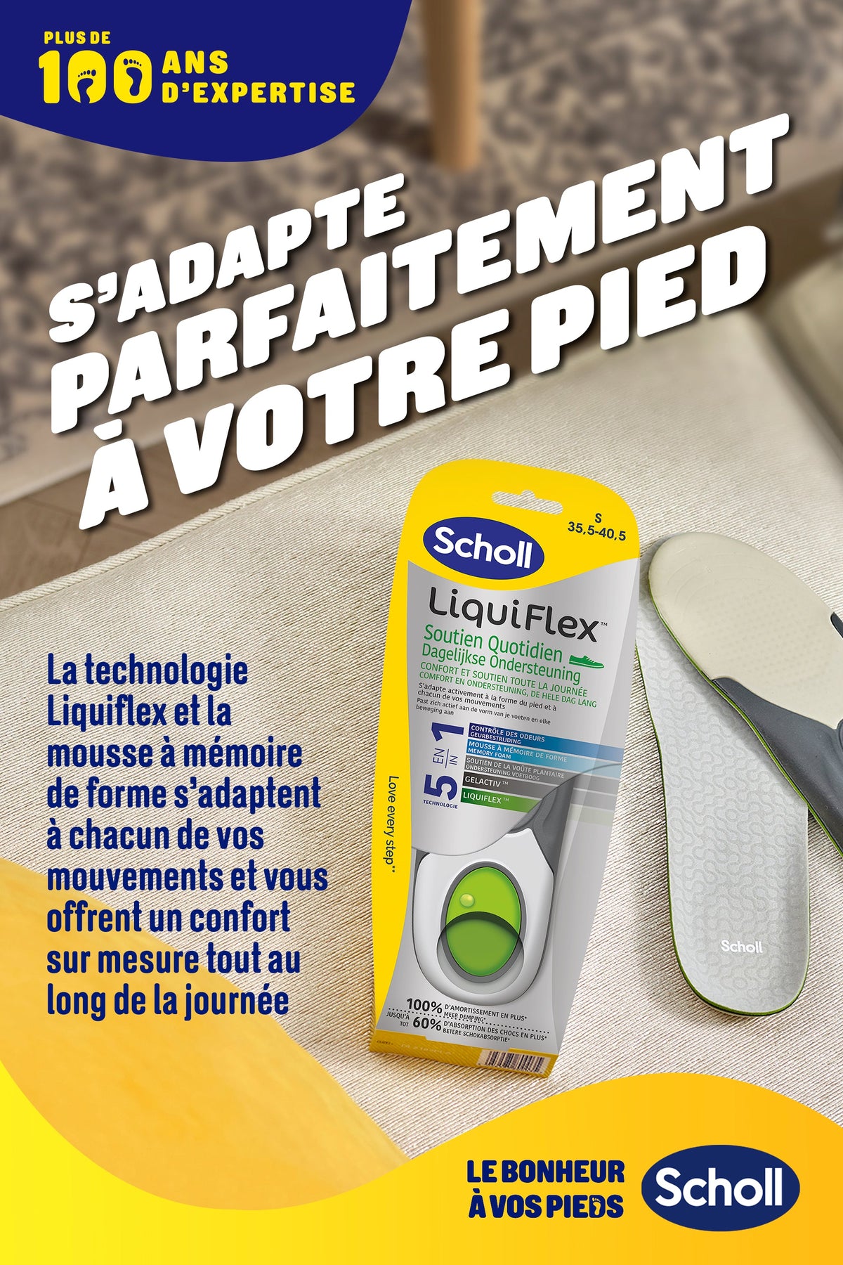 Plantillas Scholl LiquiFlex de soporte diario para mujer, talla 35.5 - 40.5