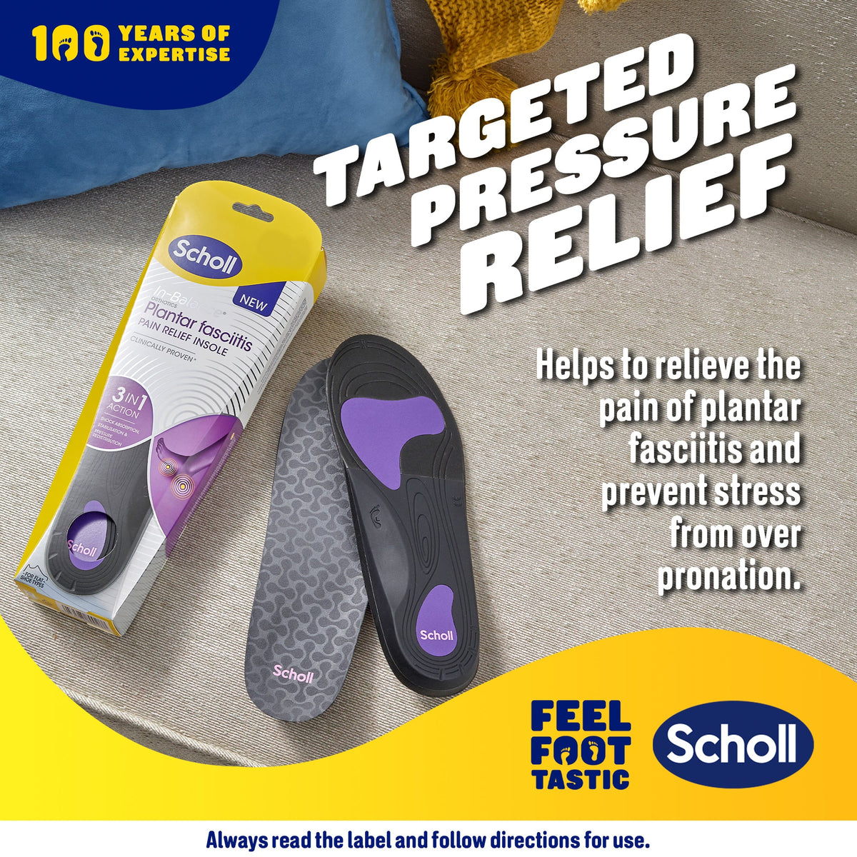Orthèse Scholl In-Balance® pour soulager la douleur de la fasciite plantaire