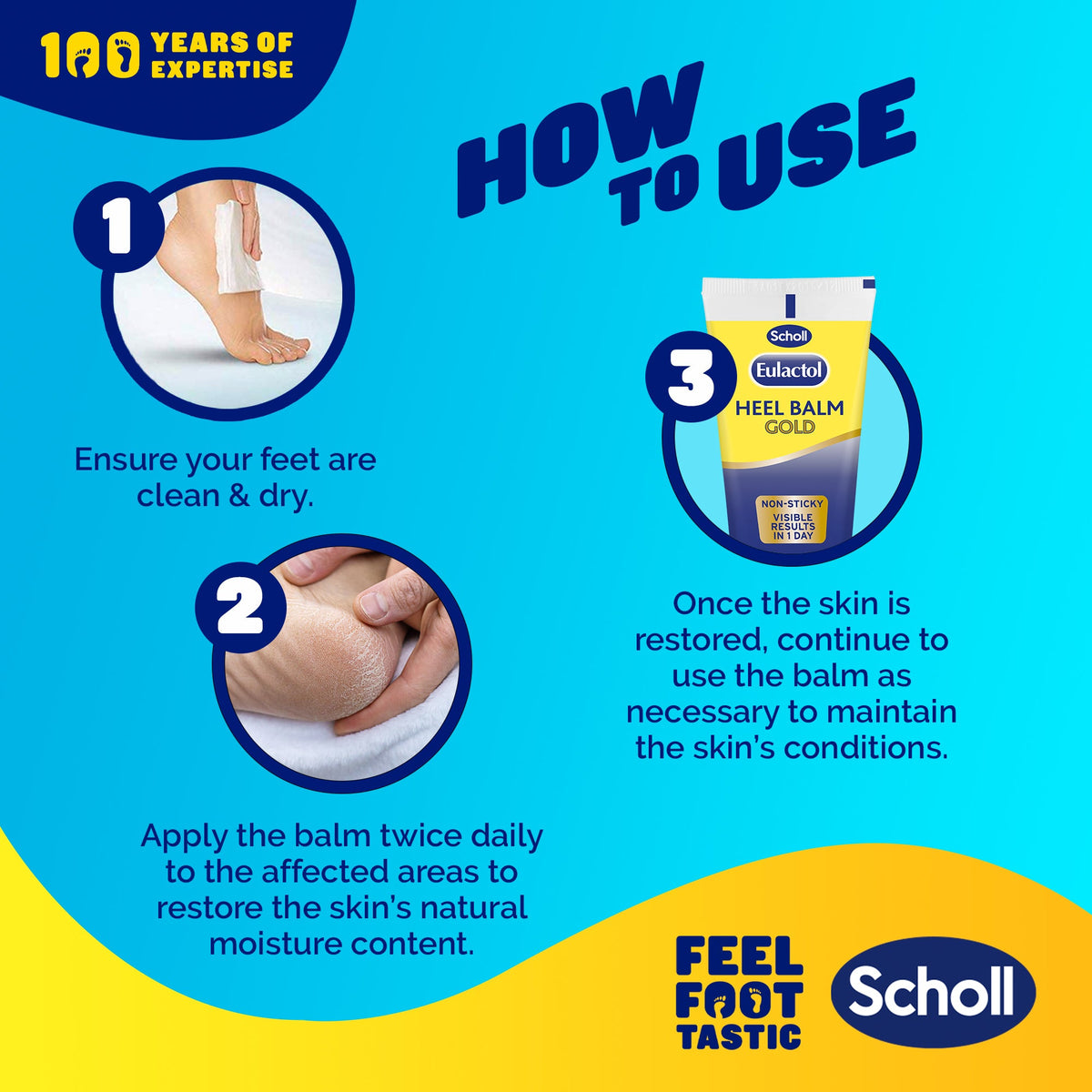 Scholl Eulactol Heel Balm Gold 60ml