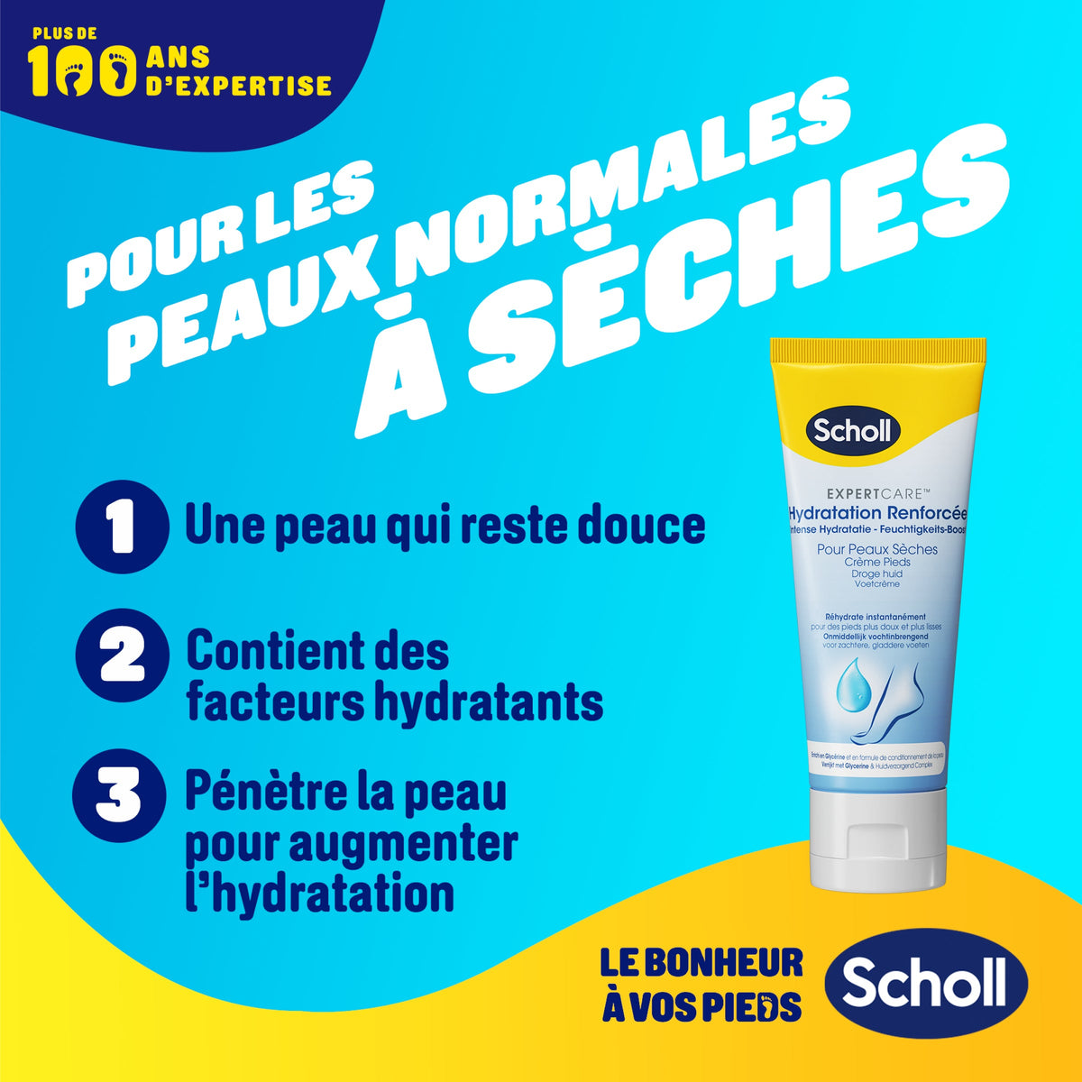 Scholl fodcreme med ekstra fugt til tør hud, 75ml