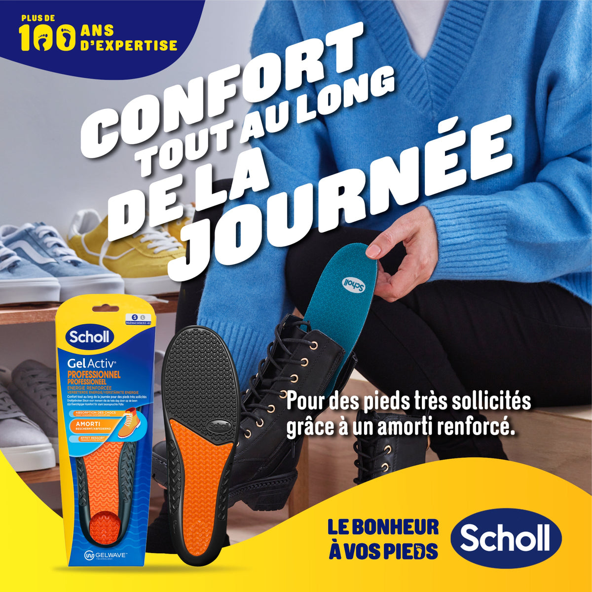 Scholl GelActiv professionelle indlægssåler - størrelse 35.5-40.5
