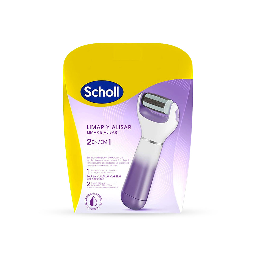 Scholl elektronisk fotfil 2 i 1: fila och släta ut