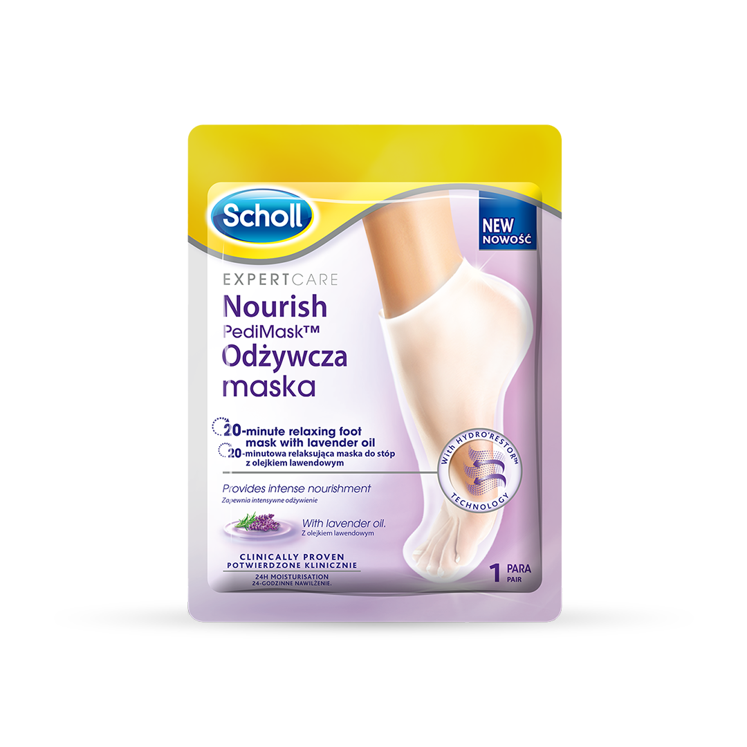 Scholl Expert Care™ PediMask™, masque nourrissant pour les pieds à l’huile de lavande, 1 paire