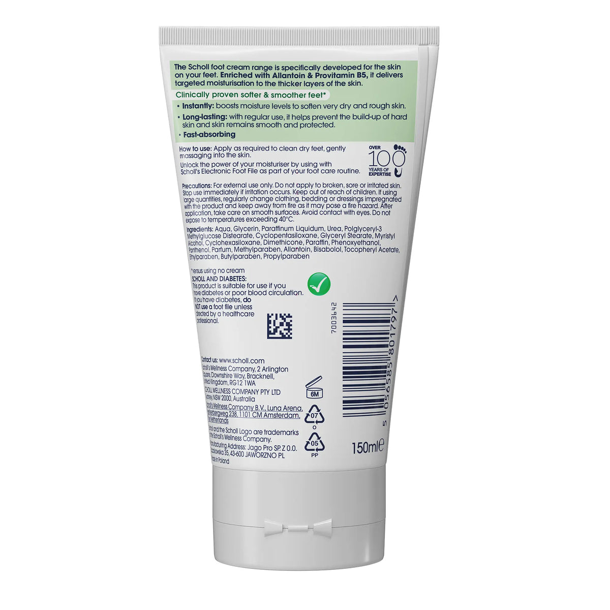 Scholl Care Intense Nourish for Hard Skin Foot Cream 150ml