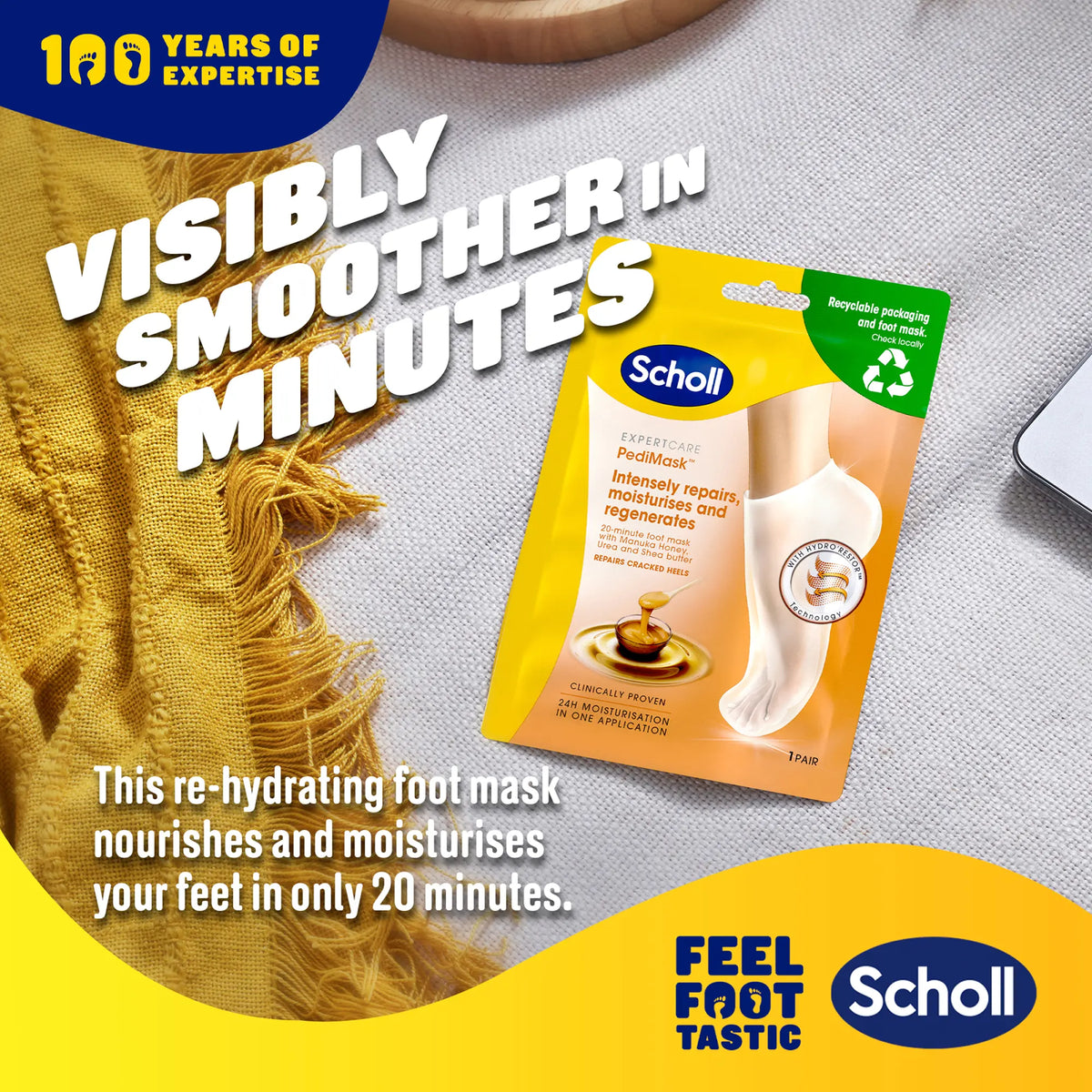 Scholl Care Expert Care Foot Mask with Manuka Honey