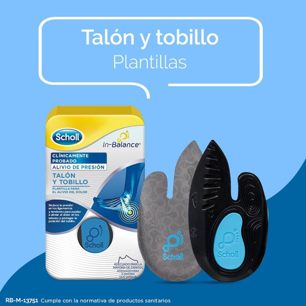 Palmilhas Scholl In-Balance para o calcanhar e o tornozelo