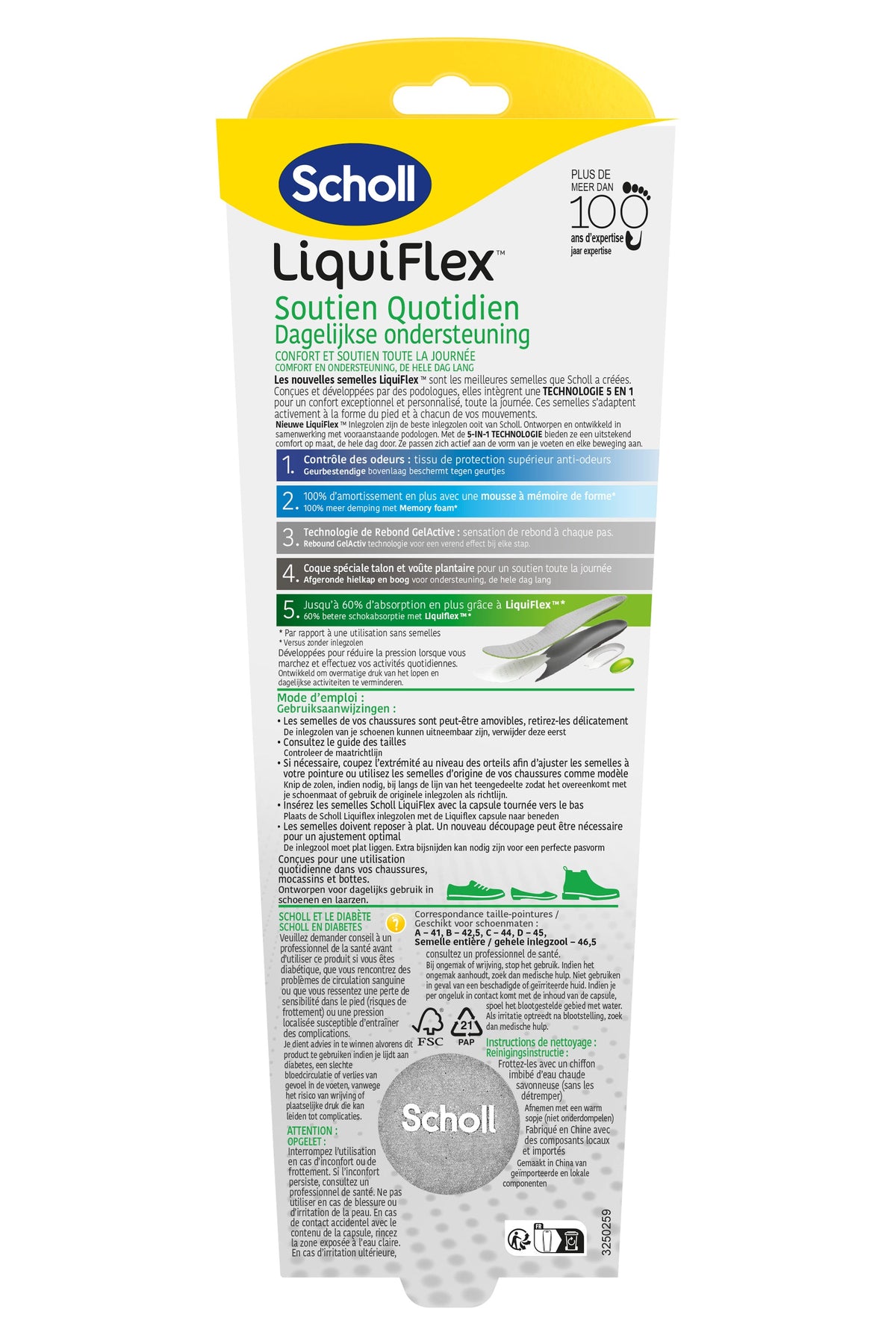 Scholl LiquiFlex™ mindennapi használatra, L méret