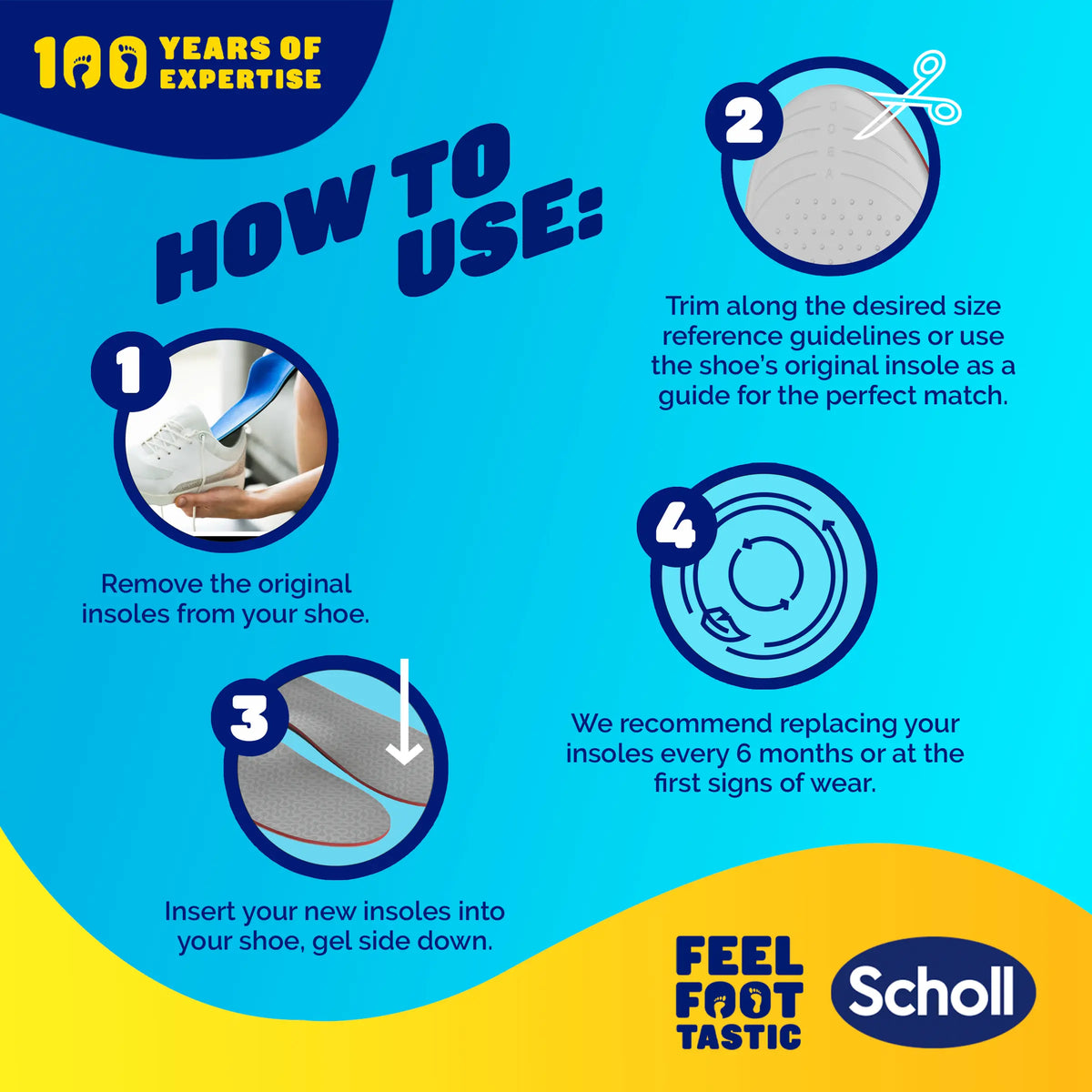 Scholl LiquiFlex™ innleggssåle med ekstra støtte (Small)