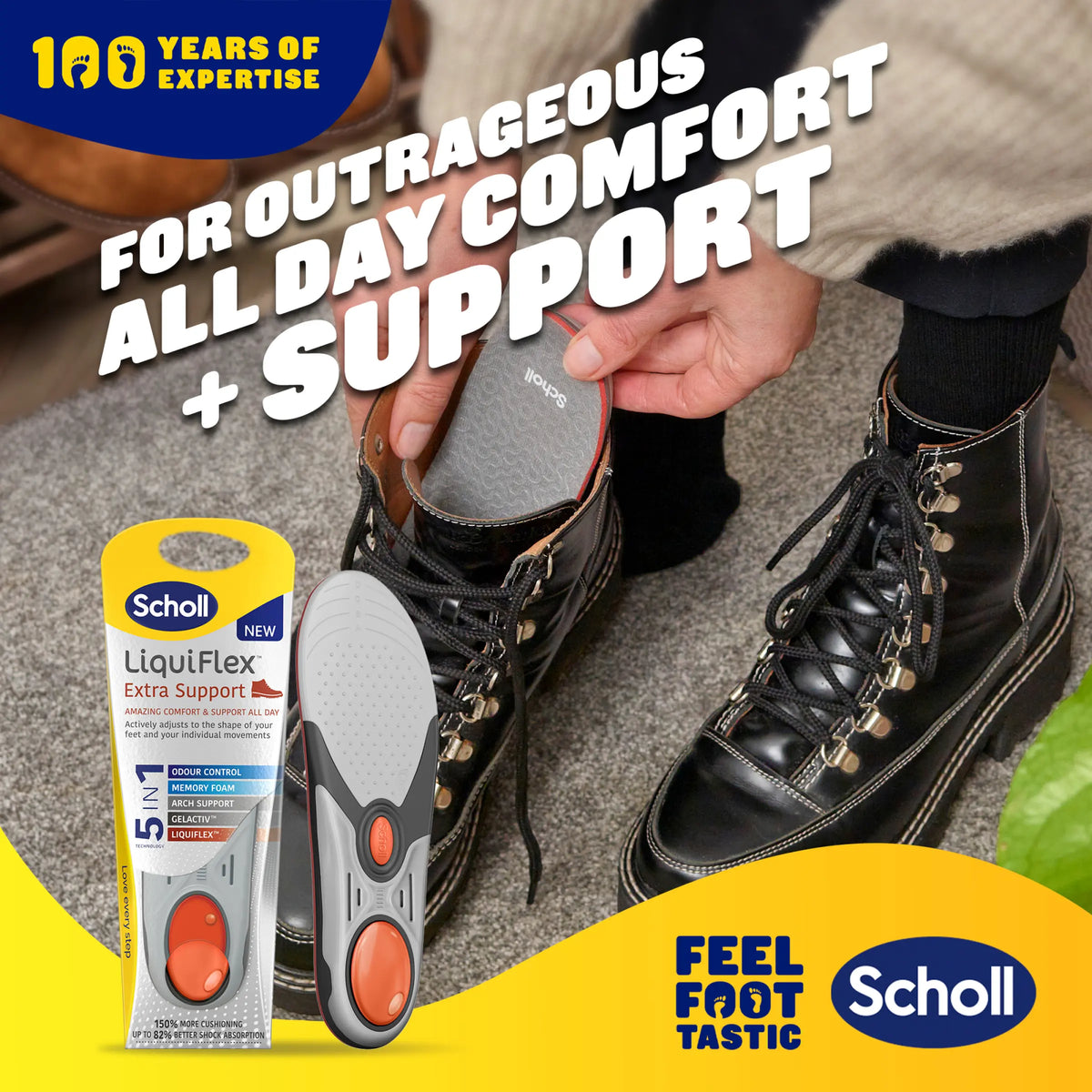 Scholl LiquiFlex™ innleggssåle med ekstra støtte (Small)