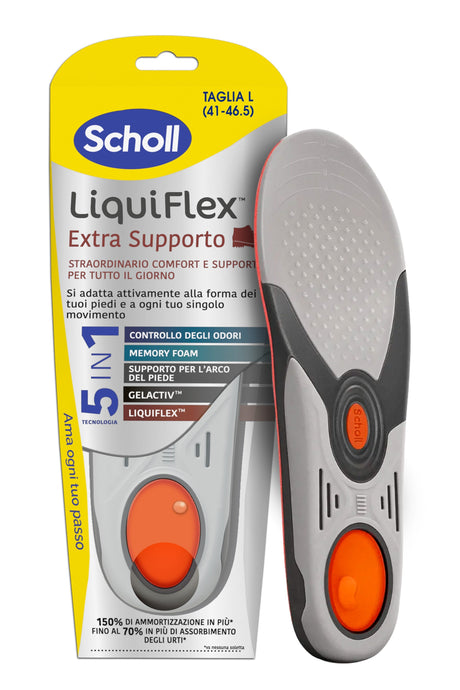 Scholl LiquiFlex™ Extra Supporto per scarpe da lavoro, stivali e scarpe antinfortunistiche, taglia L
