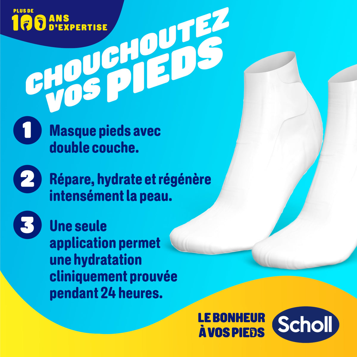 Máscara nutritiva para pés Scholl com mel de manuka