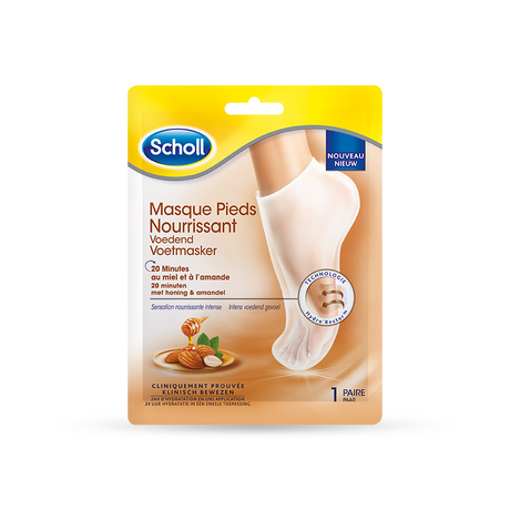 Lot de 4 Masques Pieds Scholl Miel et Amande