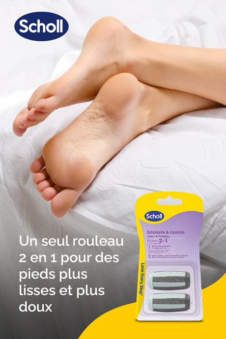 Rouleaux de Remplacement Scholl 2 en 1 Exfoliant & Lissant pour Râpe Electrique