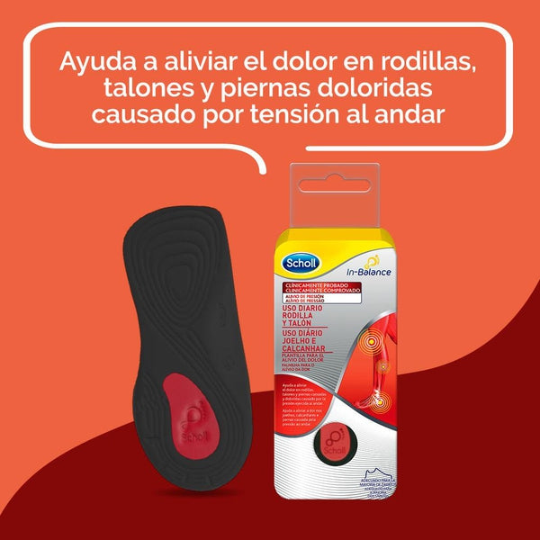 Palmilhas Scholl In-Balance para o alívio da dor no joelho e no calcanhar