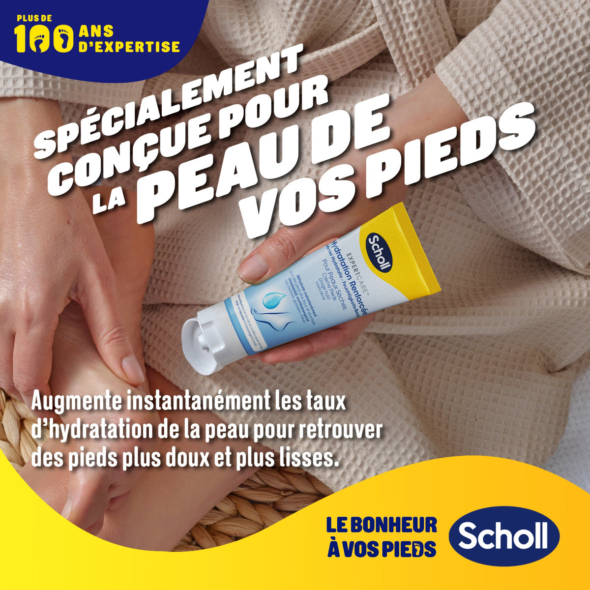 Scholl fodcreme med ekstra fugt til tør hud, 75ml
