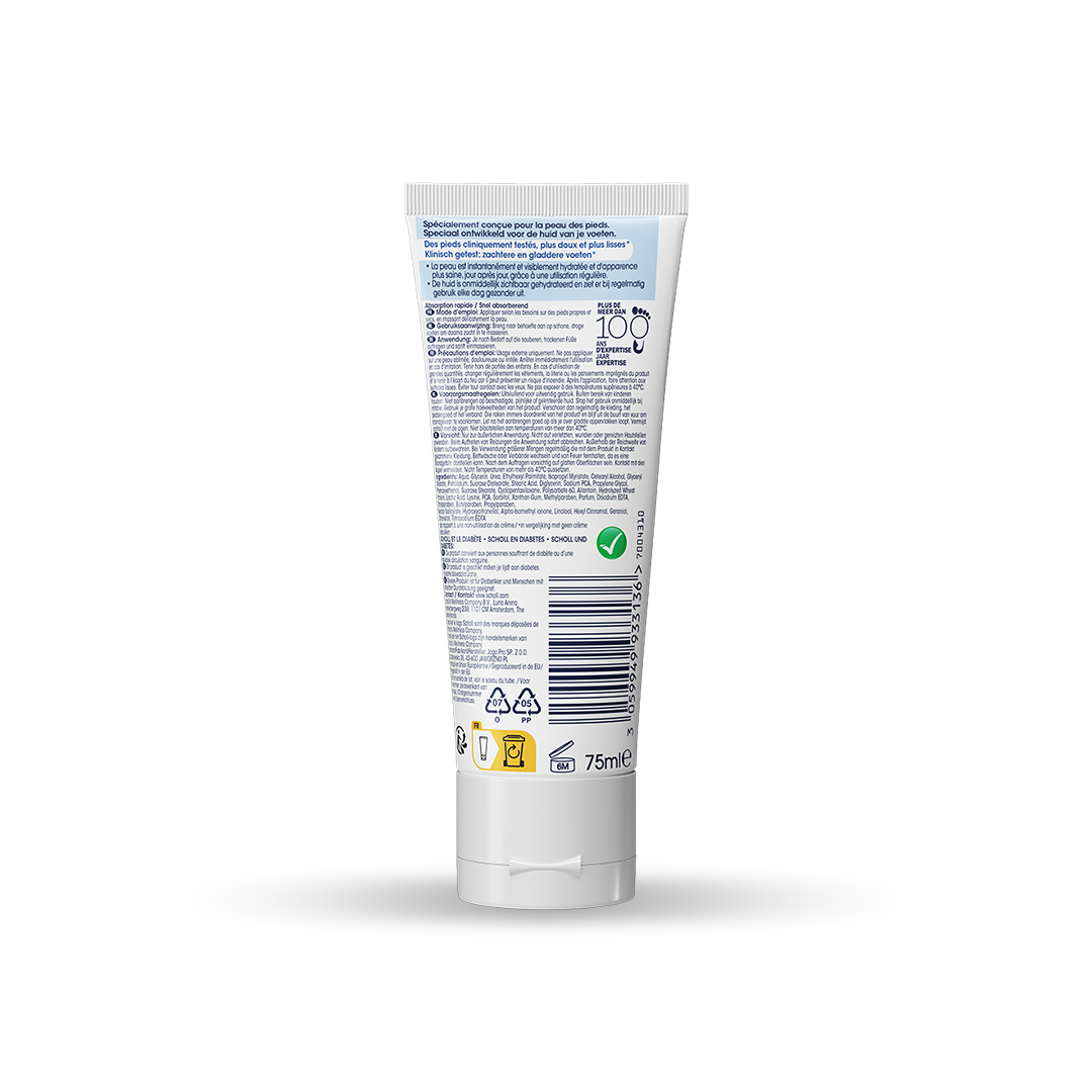 Scholl fodcreme med ekstra fugt til tør hud, 75ml