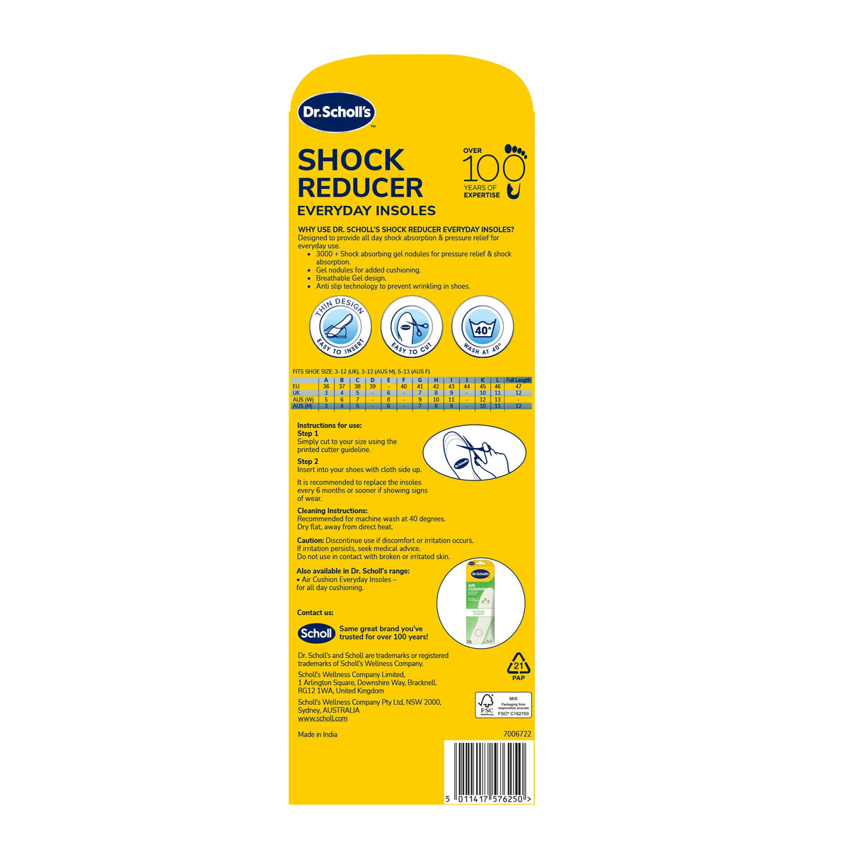 Dr. Scholl’s™ støtdempende hverdagssåle