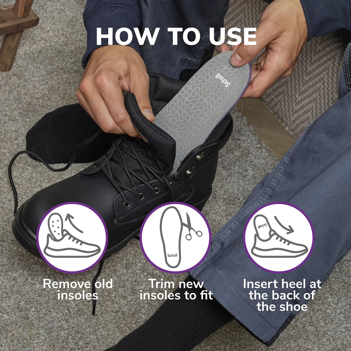 Scholl Insoles S (4.5 – 6.5) Plantar Fasciitis Pain Relief Insoles Small