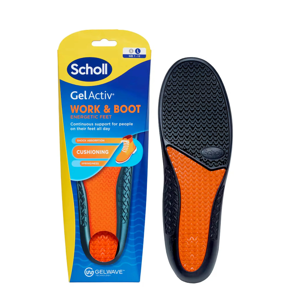 Scholl Insoles 7 -12 GelActiv™ Work & Boot Insoles Large