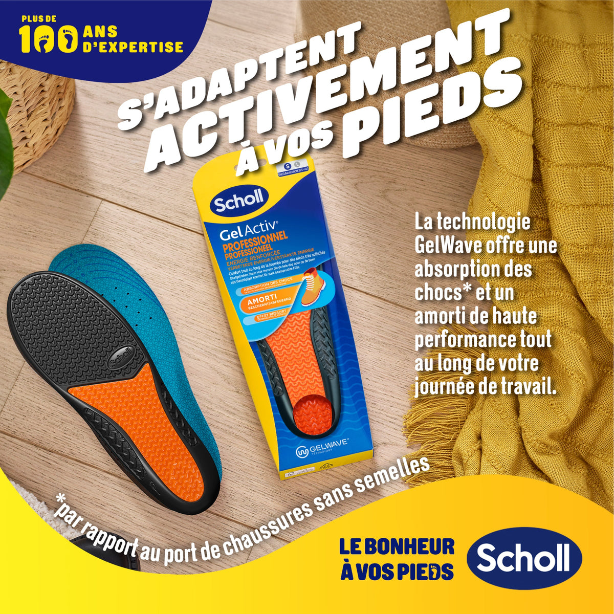 Scholl GelActiv professionelle indlægssåler - størrelse 35.5-40.5