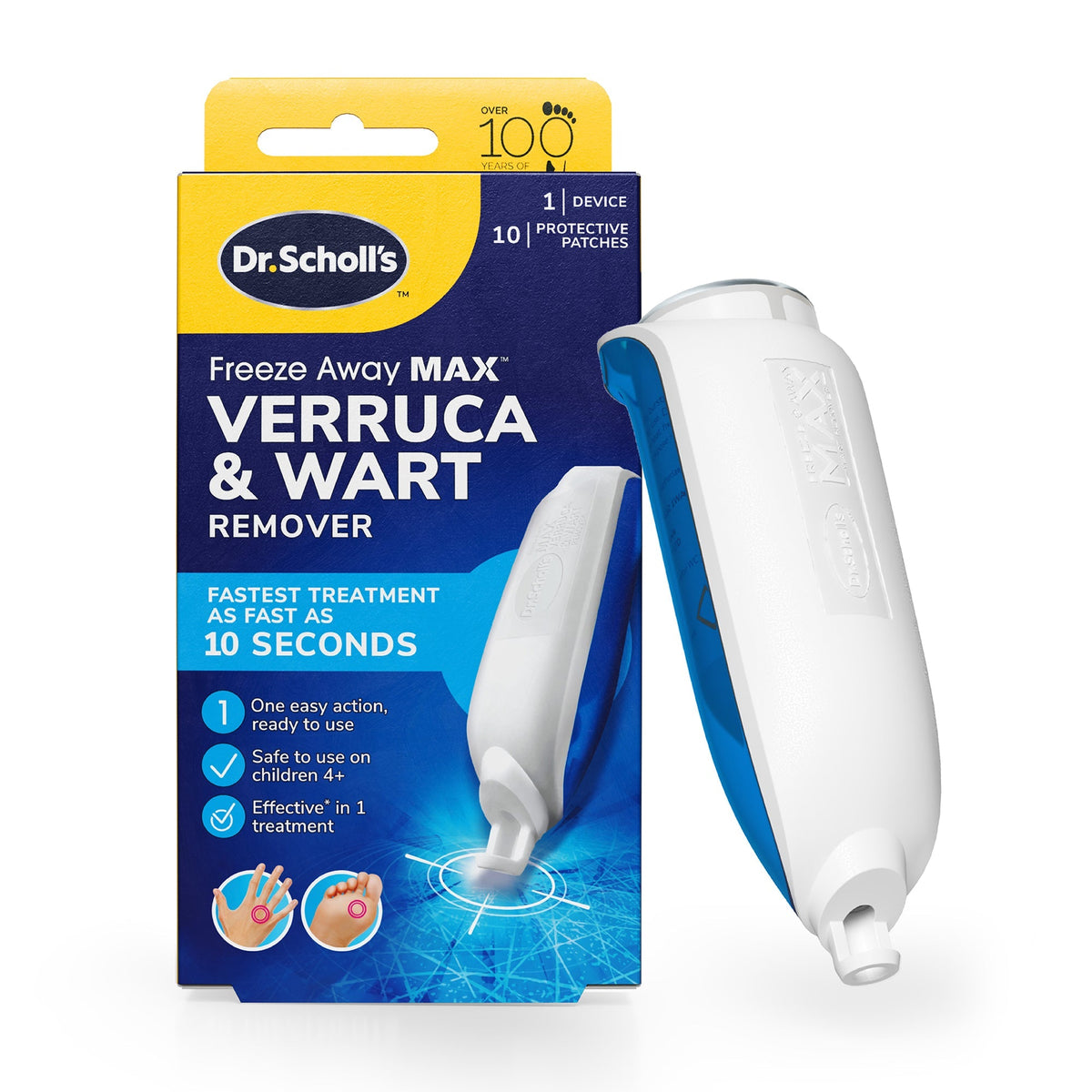 Scholl Aid Freeze Away Max Verruca and Wart Remover for Hands and Feet