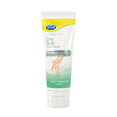 Scholl UK Expert Care Dry Skin Foot Cream tube for daily care and long lasting hydration of dry feet