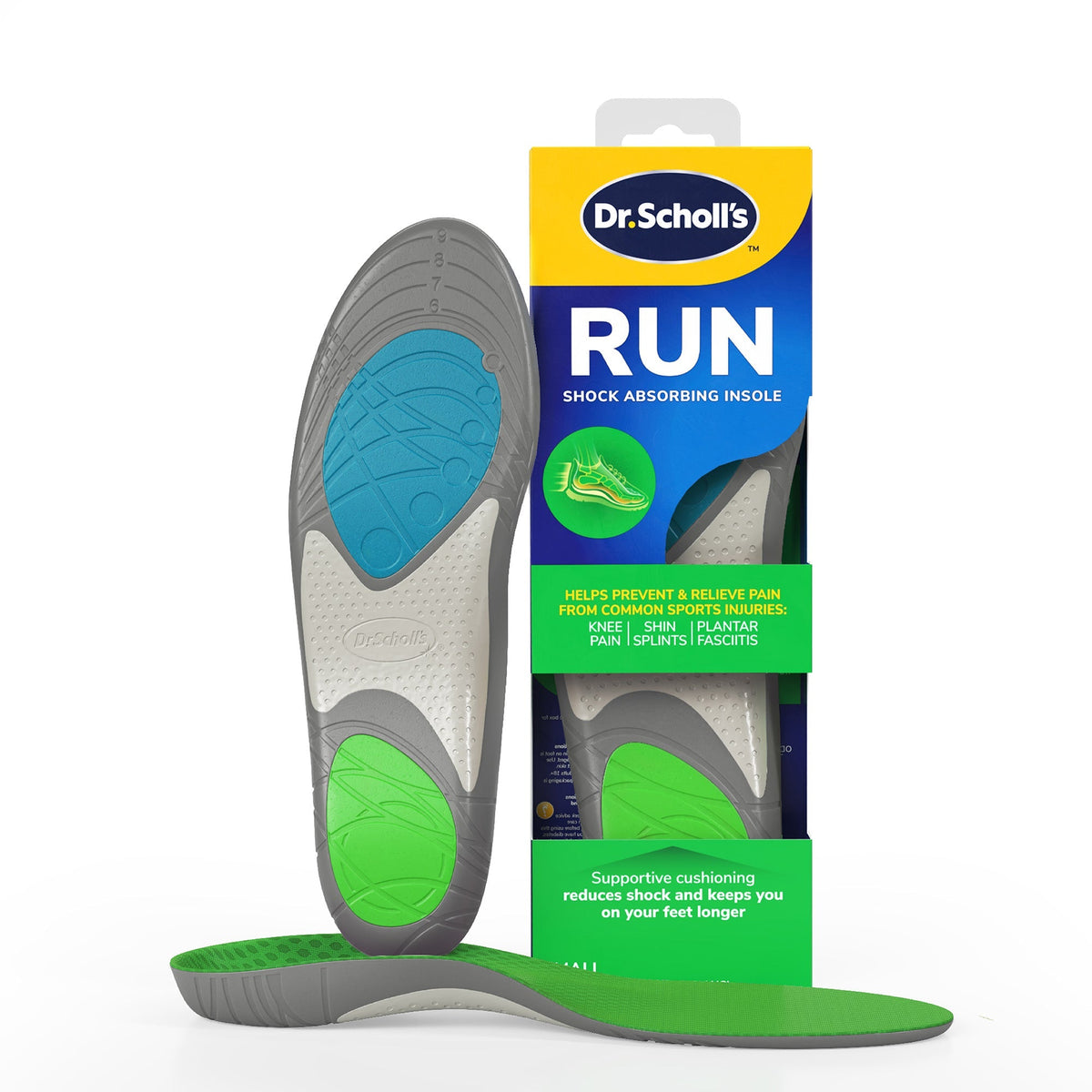 Scholl Insoles S (3.5-7.5) Run Shock Absorbing Insoles - Small