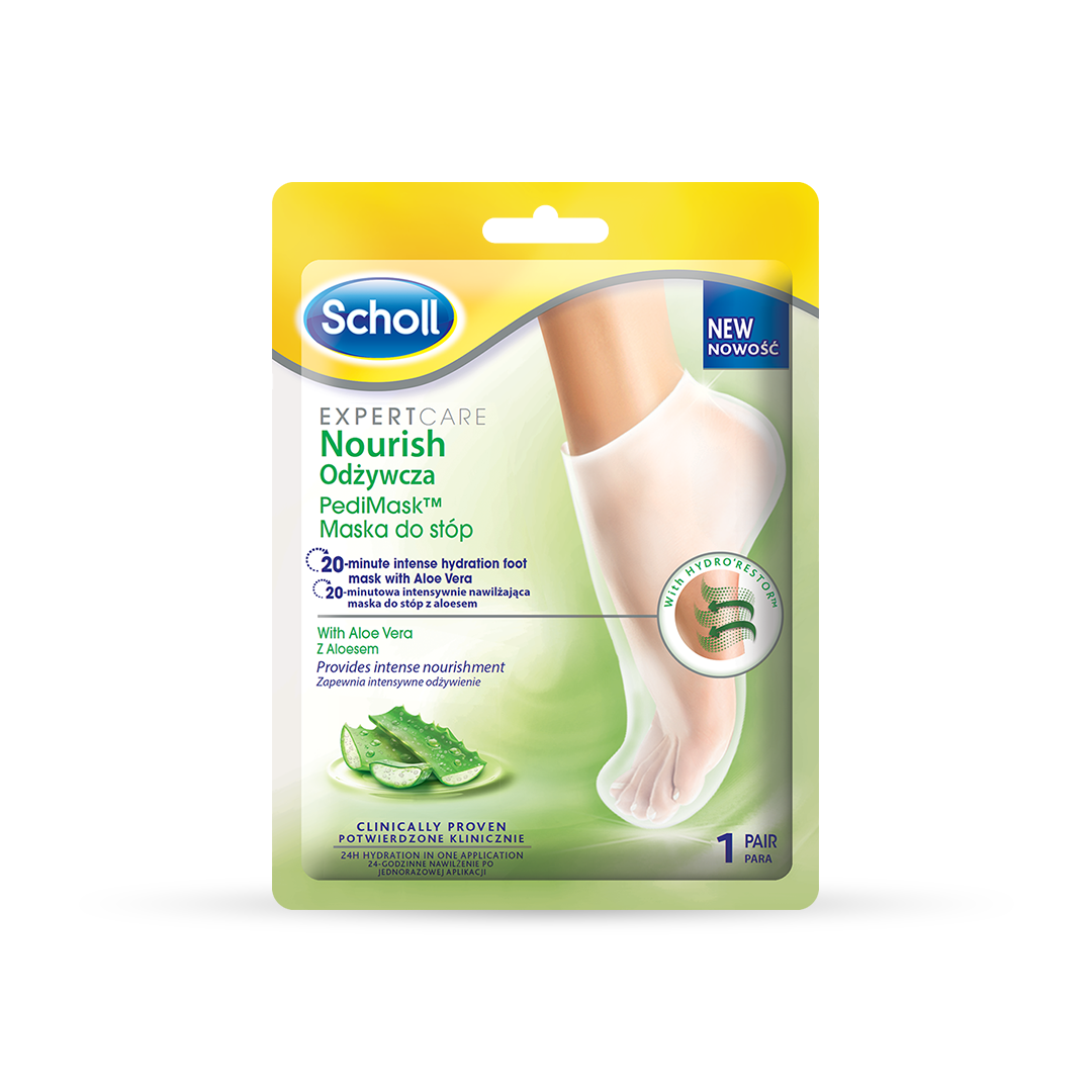 Scholl Expert Care™ PediMask™ maschera nutriente per i piedi all’aloe vera, 1 paio