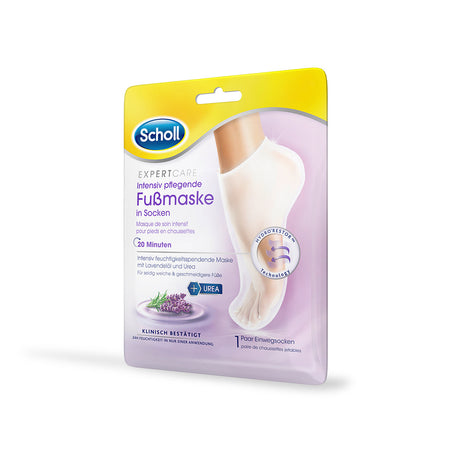 Scholl DE Care Scholl ExpertCare Intensiv pflegende  Fußmaske in Socken –  Enstpannende Maske  mit Lavendelöl